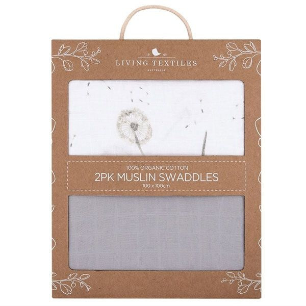 ORGANIC MUSLIN 2-PACK SWADDLE WRAPS