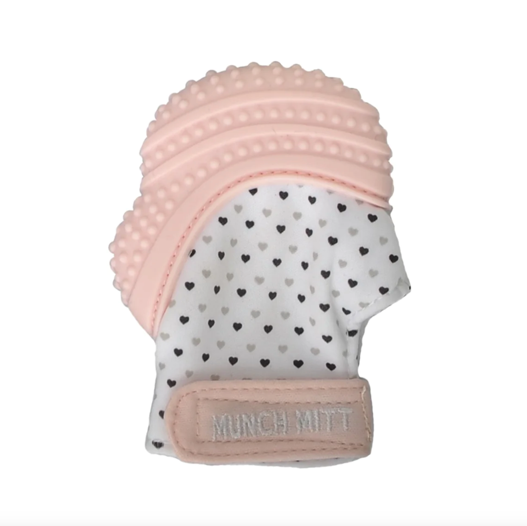 Malarkey Kids Munch Mitt Teething Mitten Pastel Pink