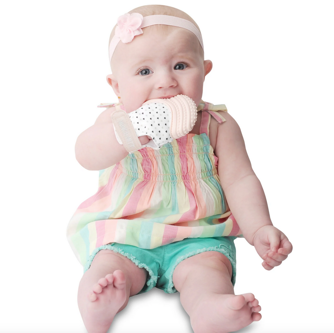 Malarkey Kids Munch Mitt Teething Mitten Pastel Pink