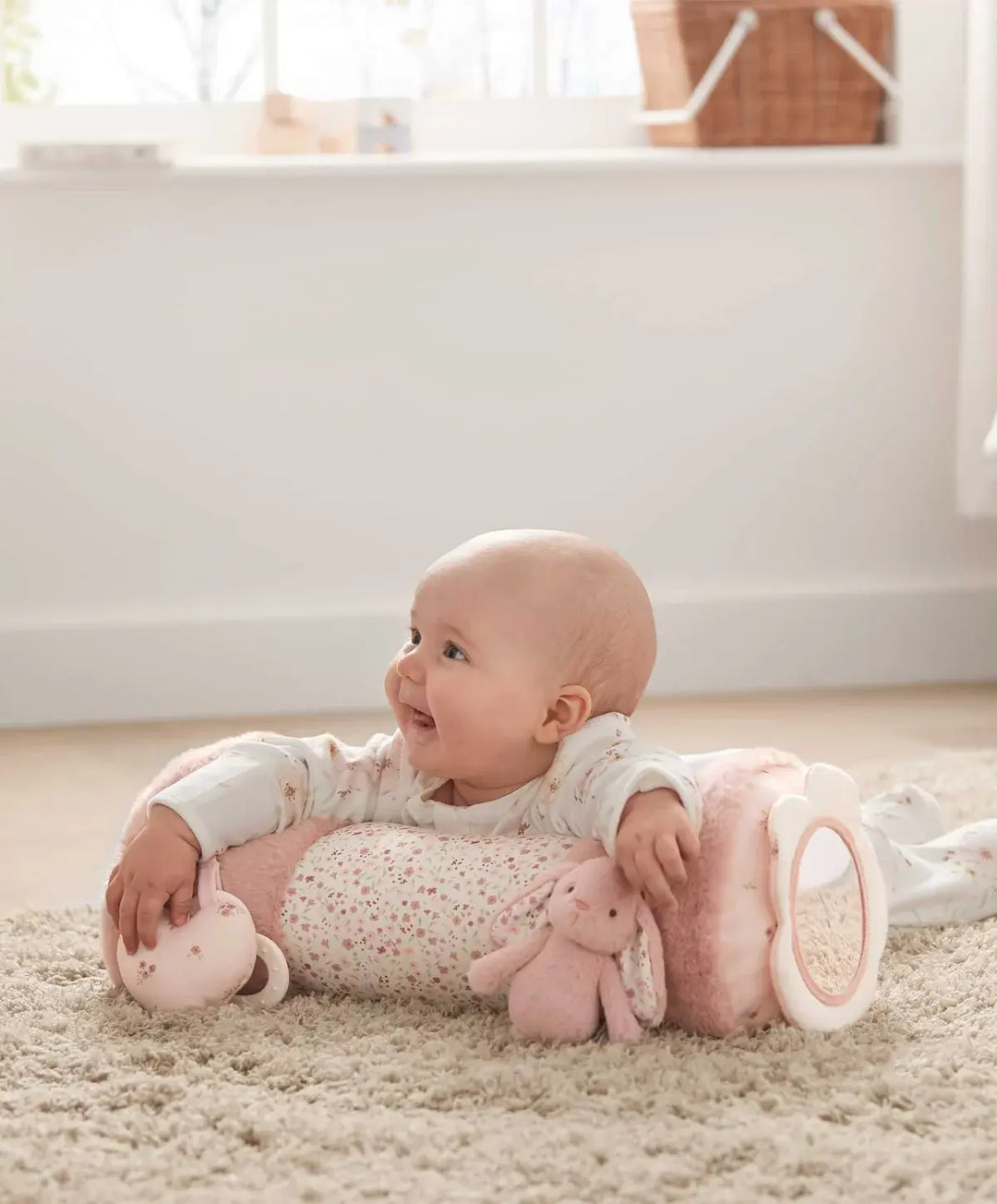 Mamas & Papas Welcome to the World Bunny Tummy Time Roll - Pink