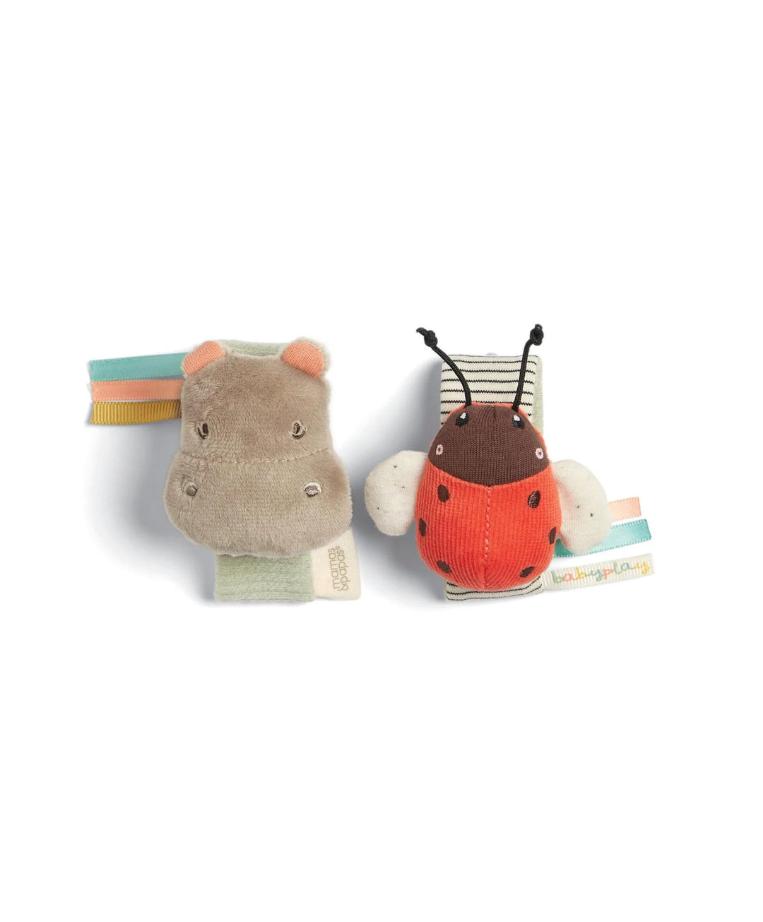 Mamas & Papas Wrist Rattles - Hippo/Ladybird (2 Pack)