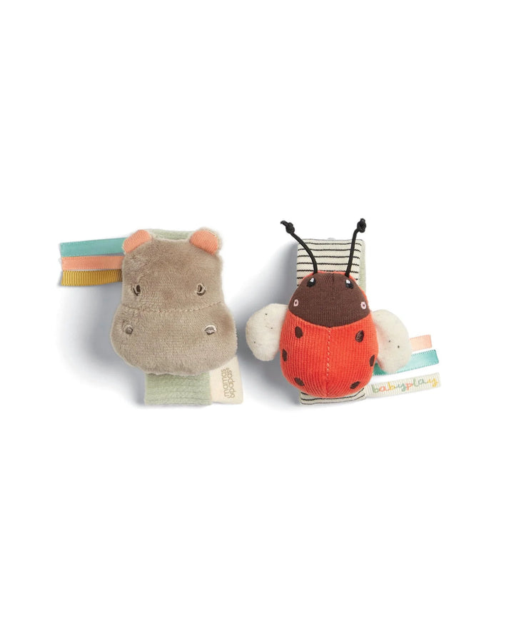 Mamas & Papas Wrist Rattles - Hippo/Ladybird (2 Pack)