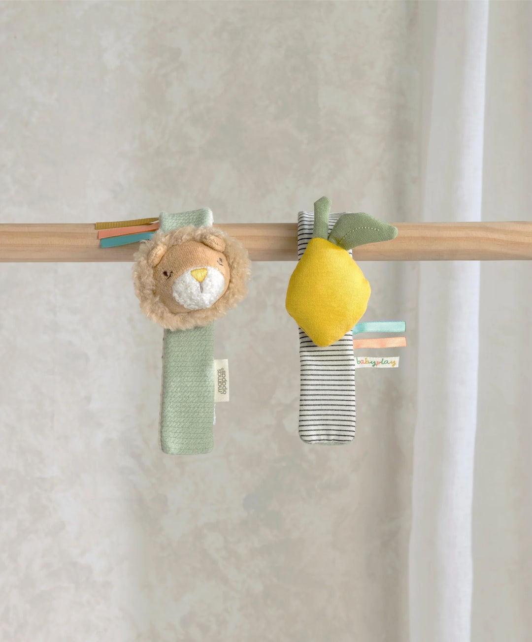 Mamas & Papas Wrist Rattles - Lion/Lemon (2 Pack)