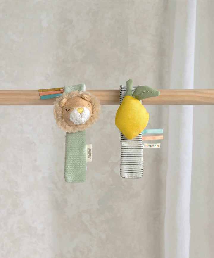 Mamas & Papas Wrist Rattles - Lion/Lemon (2 Pack)