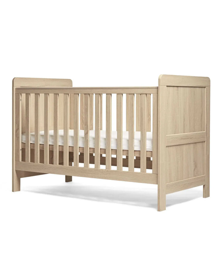 Mamas & Papas Atlas 5 Piece Set (Cotbed, Dresser Changer, Mattress, Fitted Sheets & Mattress Protector)  - Light Oak