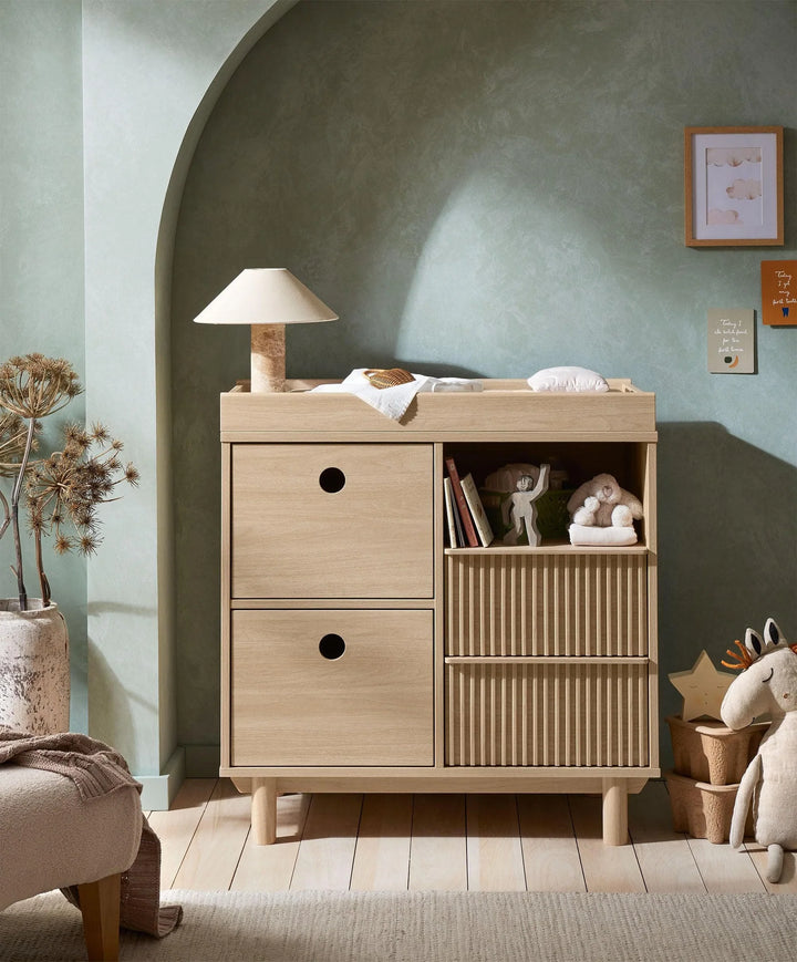 Mamas & Papas Oska NARROW 2 Drawer Dresser Changer - Oak