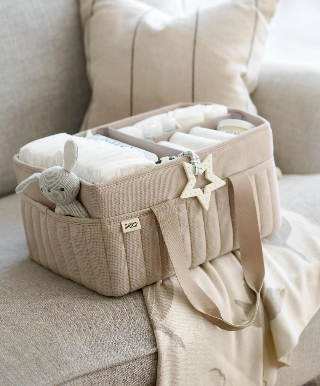 Mamas & Papas Nappy Caddy- Neutral waffle
