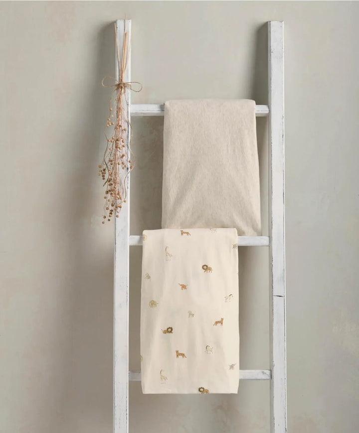 Mamas & Papas Cot Fitted Sheet Set  2pk-Born to be Wild Safari and Marl