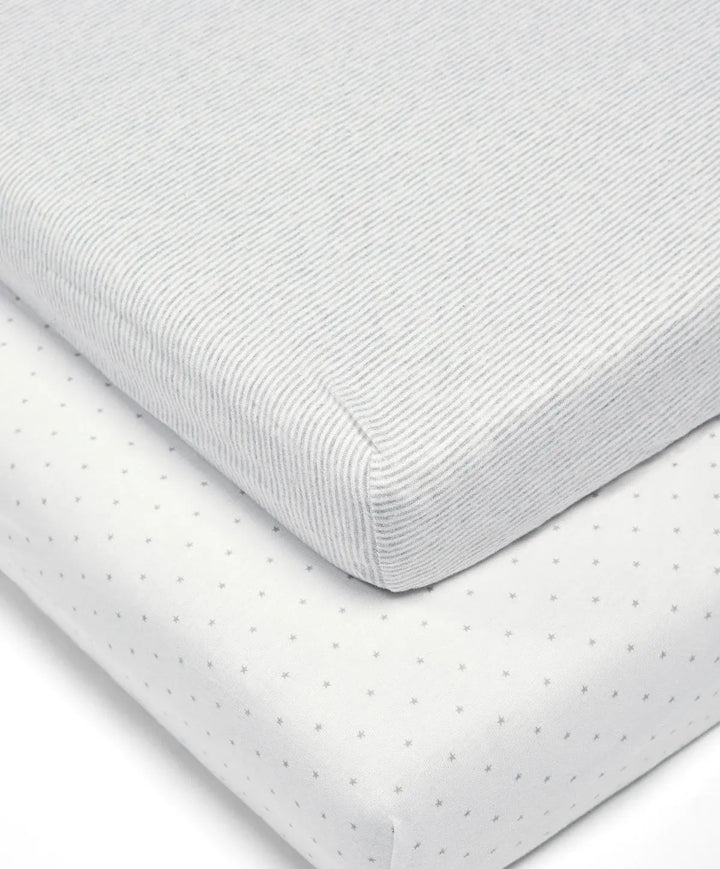 Mamas & Papas Welcome to the World 2 Pack Cot Bed Fitted Sheets - Stars & Stripes