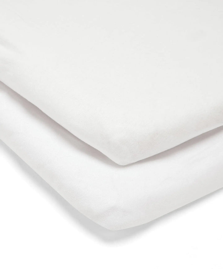 Mamas & Papas 2 Pack Lua Bedside Crib Sheets - White
