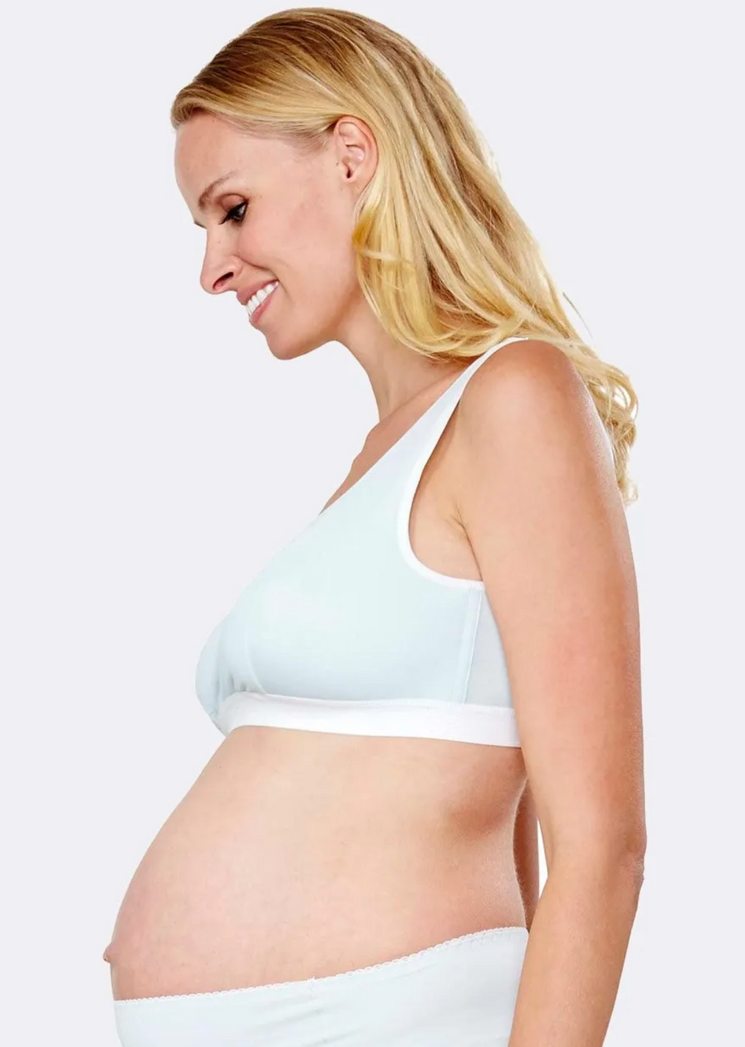 Mamaway Antibacterial Crossover Sleeping & Nursing Bra With Cups-Blue