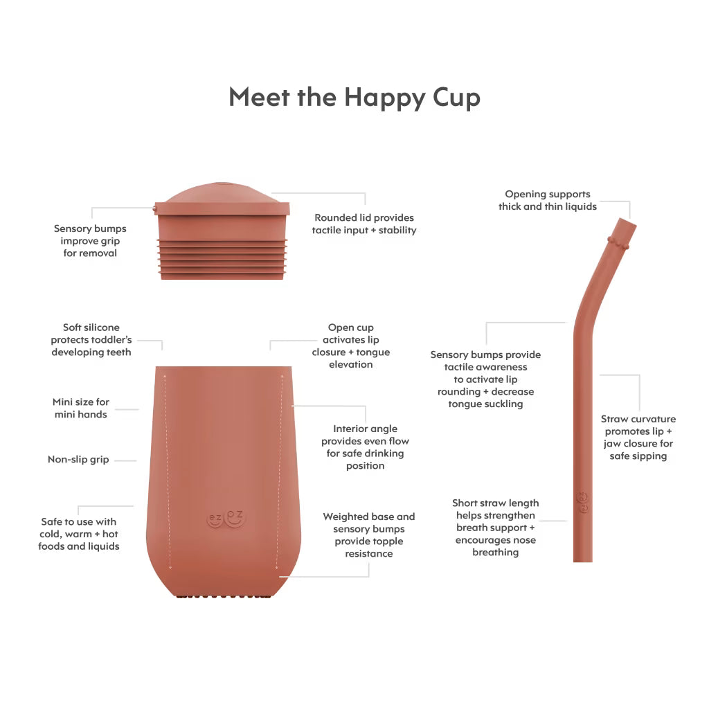 EZPZ HAPPY CUP+STRAW SYSTEM SIENNA