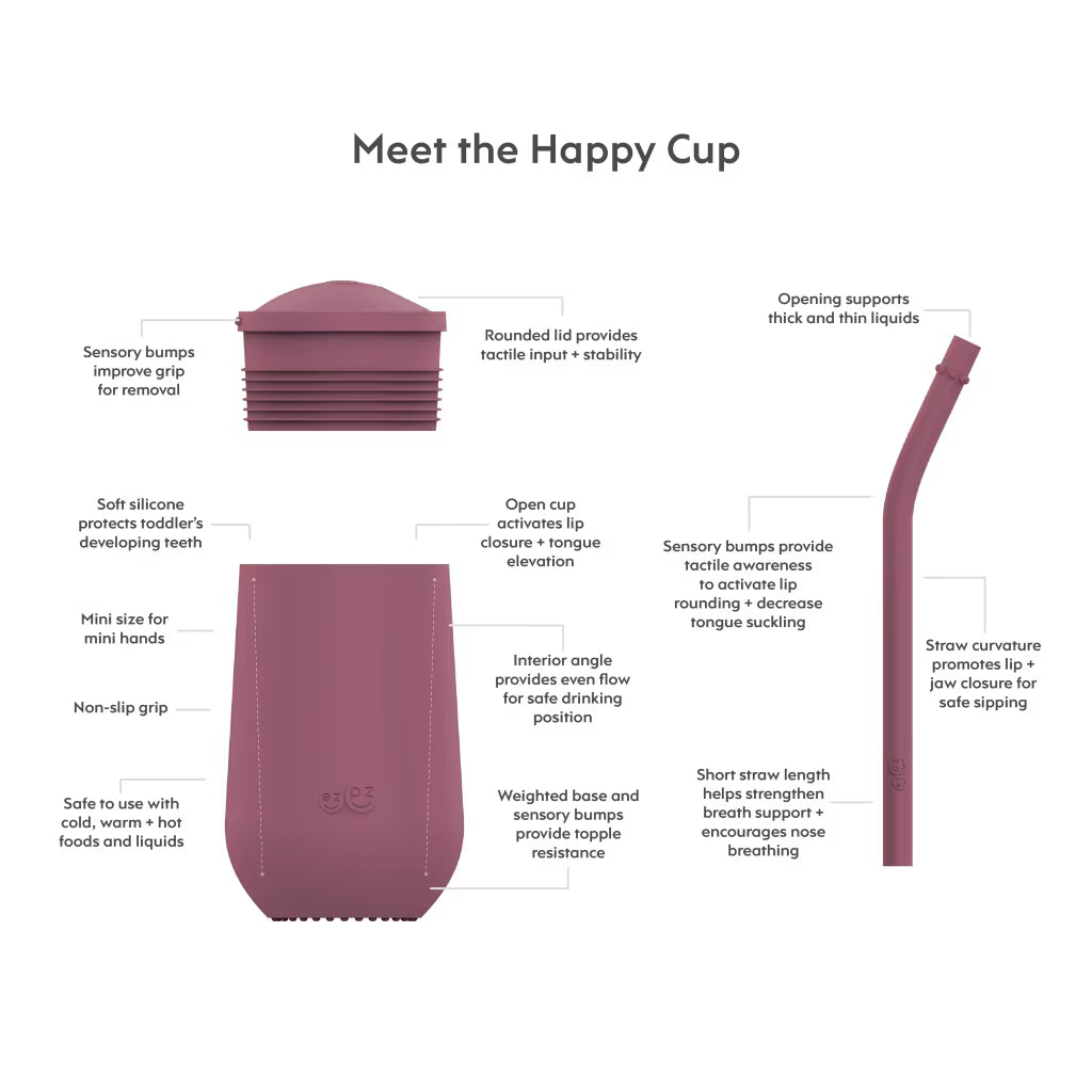 EZPZ HAPPY CUP+STRAW SYSTEM MAUVE