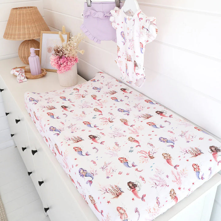 Bassinet Sheet / Change Pad Cover - Mermaid