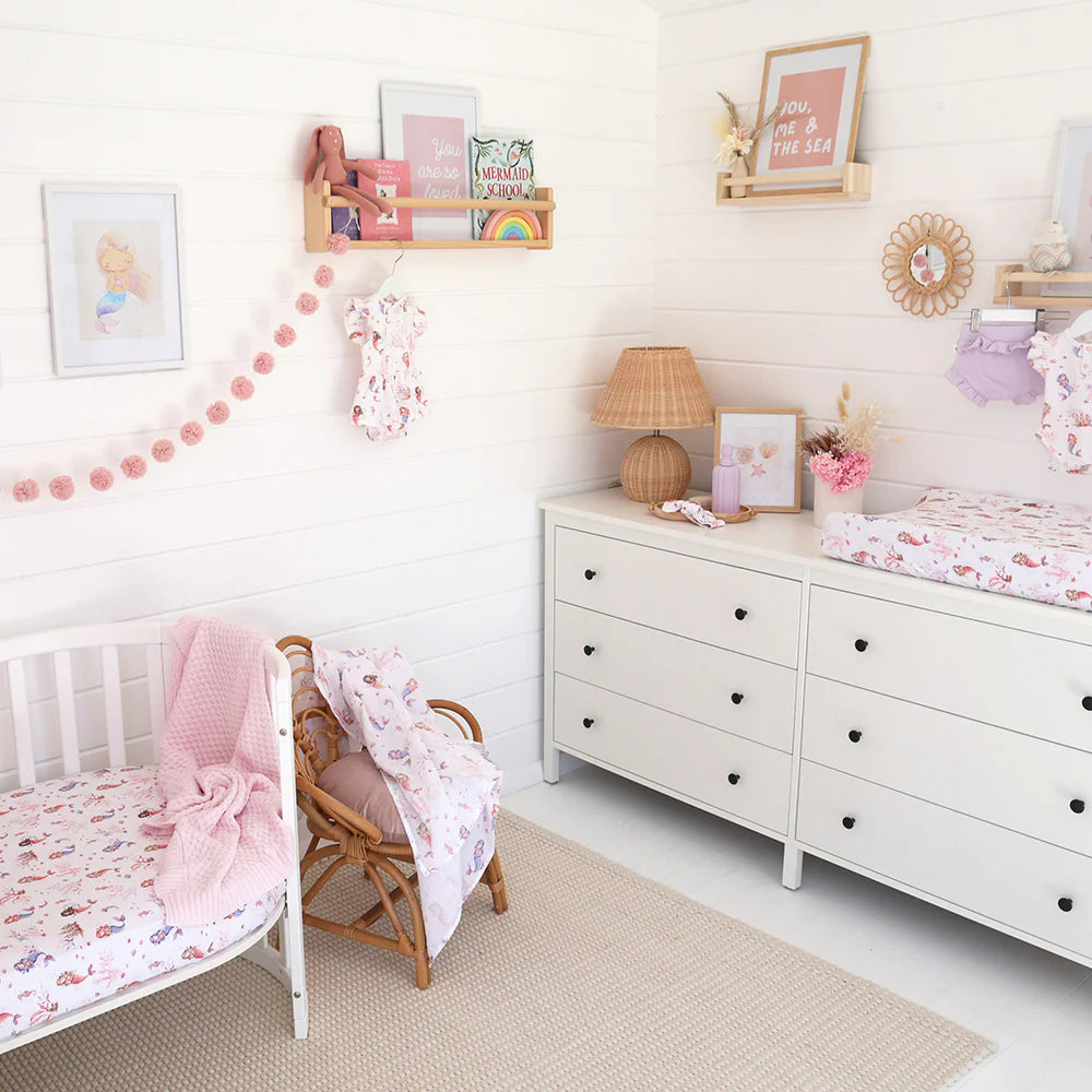 Fitted Cot Sheet - Mermaid