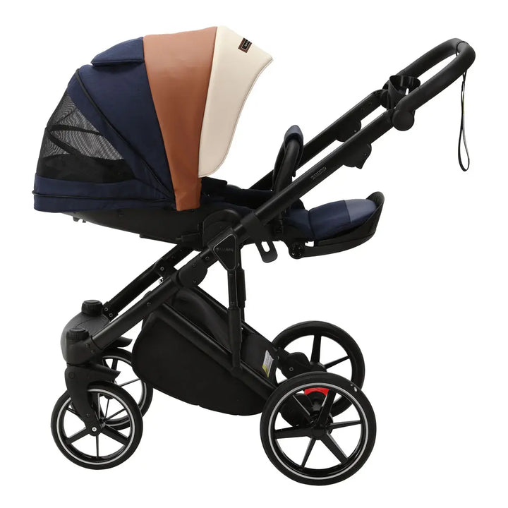 Bambini MILAN² Modern Pram - Blue/Tan/Cream