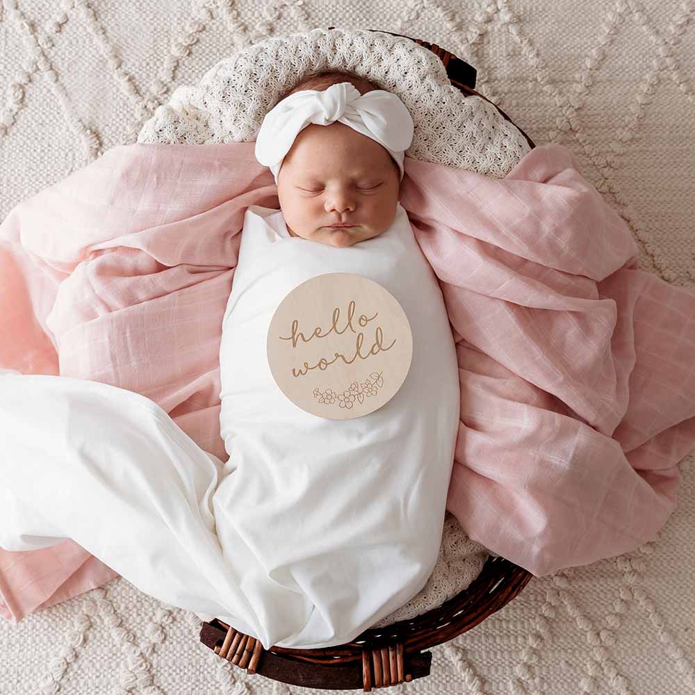 Snuggle Hunny Floral Wooden Milestone Cards