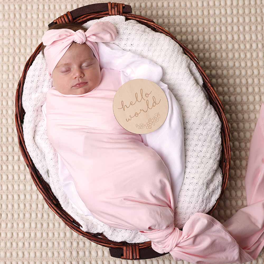 Snuggle Hunny Floral Wooden Milestone Cards