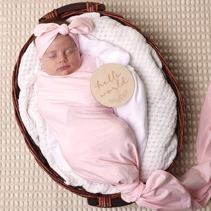 Snuggle Hunny Floral Wooden Milestone Cards