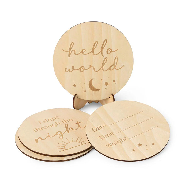 Snuggle Hunny Sun & Moon Wooden Milestone Cards