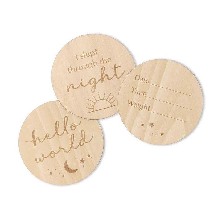 Snuggle Hunny Sun & Moon Wooden Milestone Cards