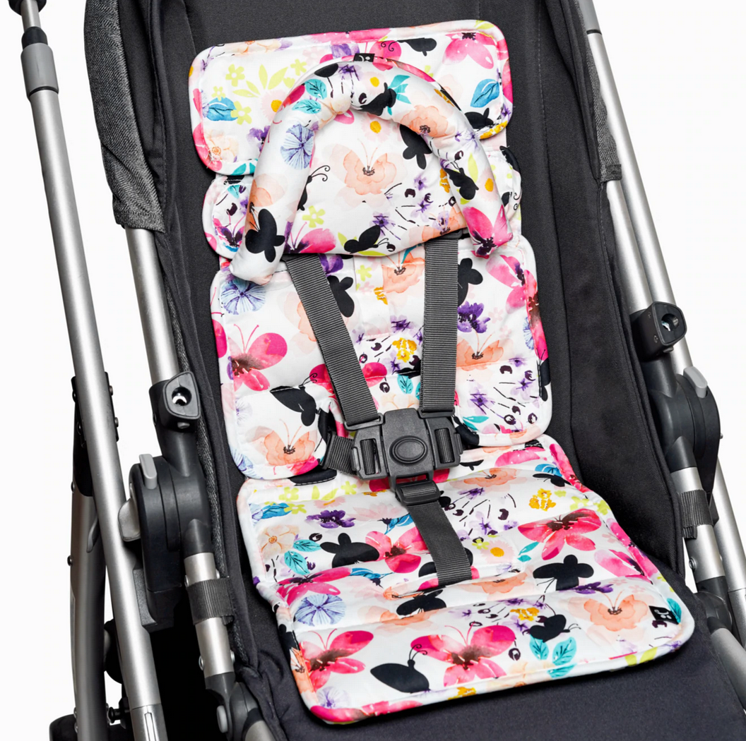 Outlookbaby Pram Liner with built in head support - Floral Butterfly