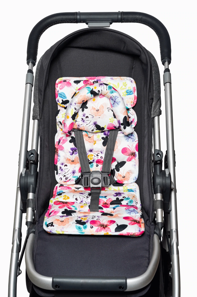 Outlookbaby Pram Liner with built in head support - Floral Butterfly