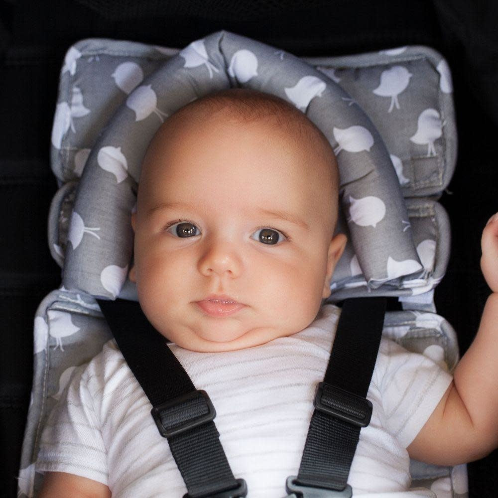Outlookbaby Pram Liner with built in head support Grey Birds