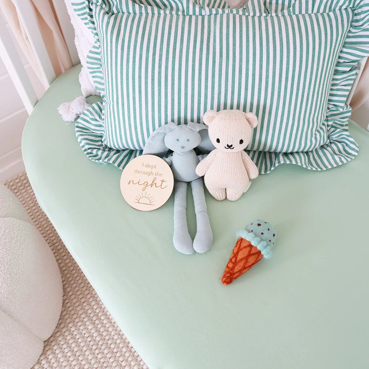 Snuggle Hunny Organic Fitted Cot Sheet - Mint