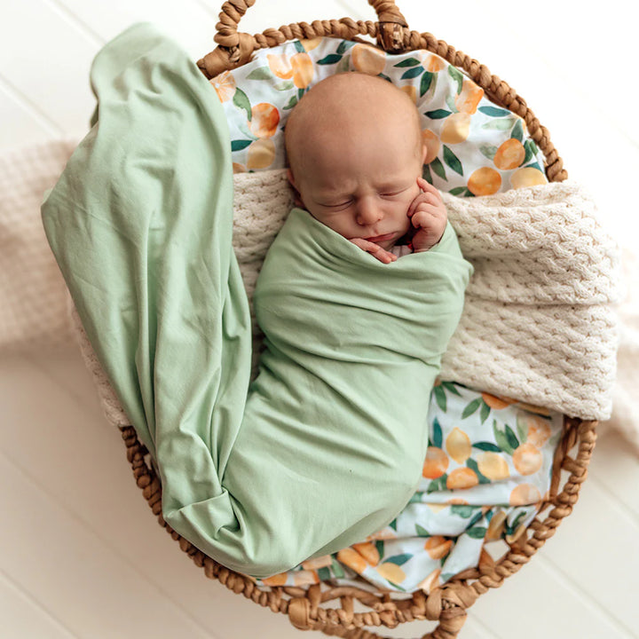 Baby Jersey Wrap & Beanie Set - Mint