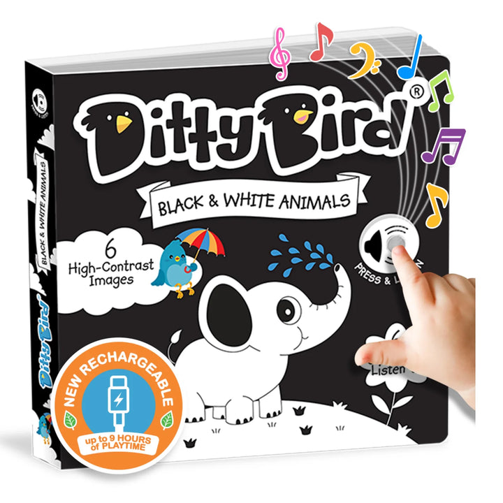 Ditty Bird Black and White Animals Monochrome