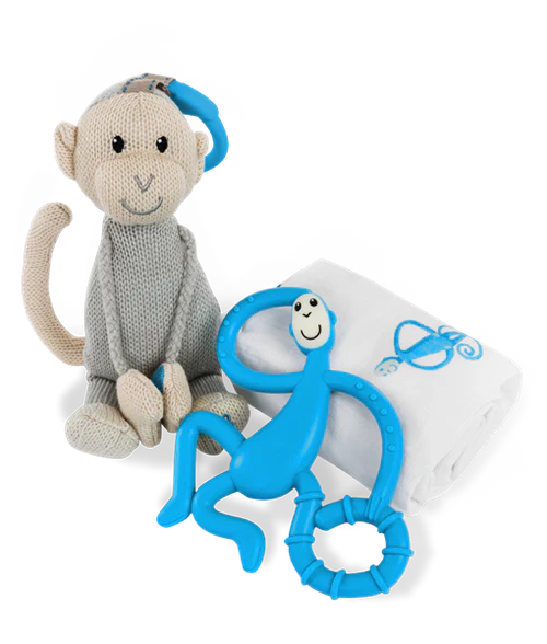 Matchstick Monkey Teething Gift Set - Blue