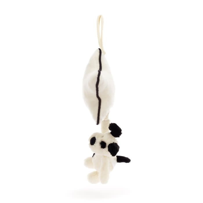 Jellycat Bashful Black & Cream Puppy Musical Pull 6x20x30cm