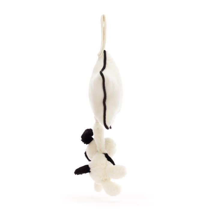 Jellycat Bashful Black & Cream Puppy Musical Pull 6x20x30cm