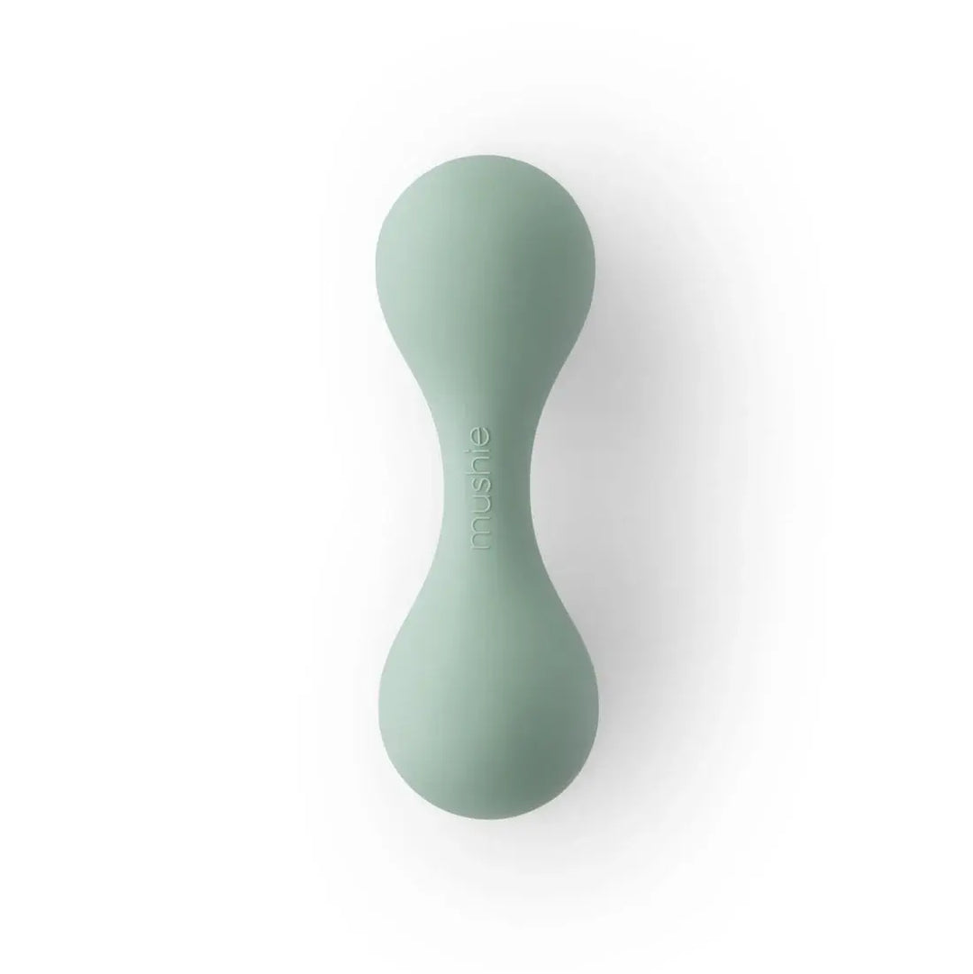 Mushie Silicone Baby Rattle Toy CAMBRIDGE BLUE