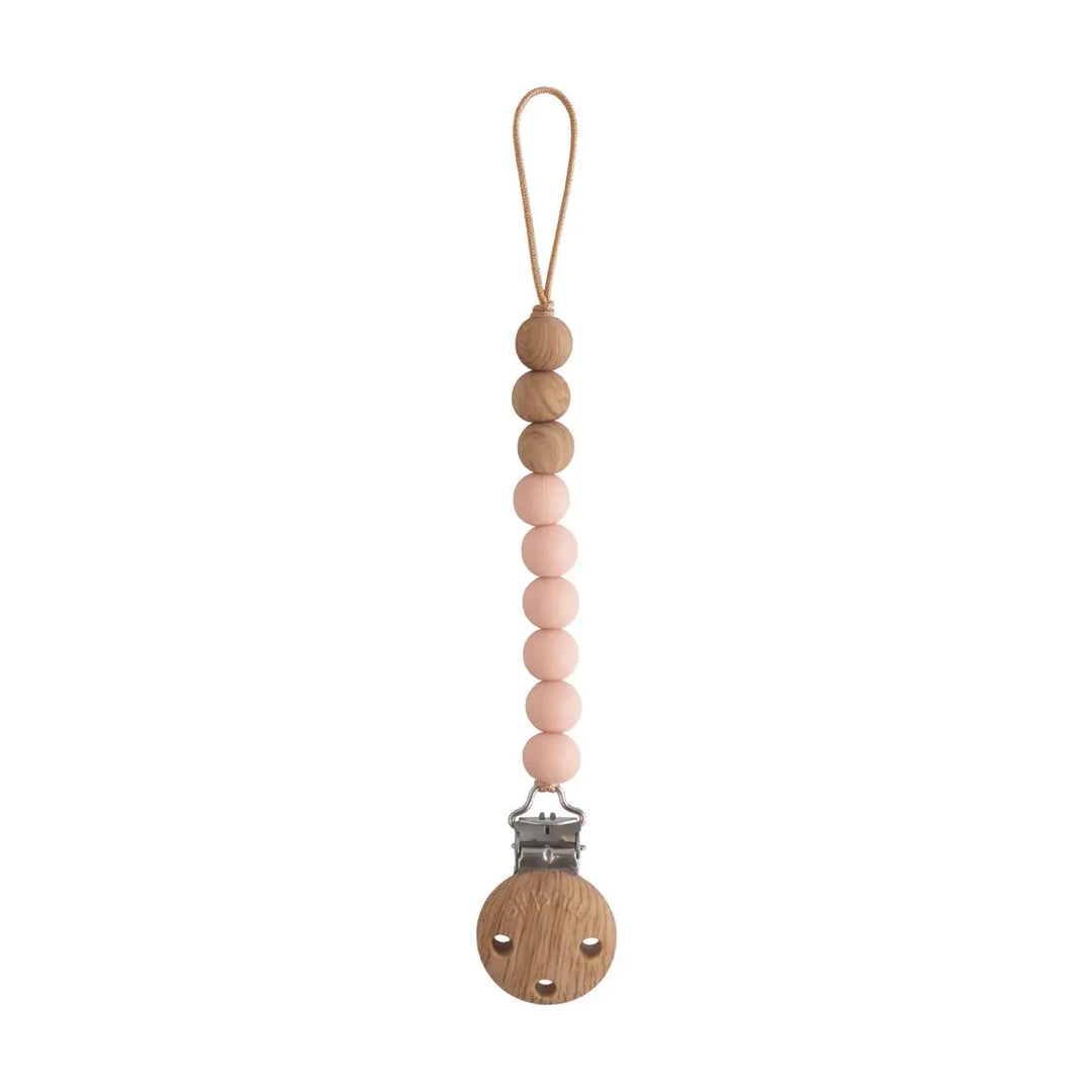 Mushie Pacifier Clip Eva BLUSH