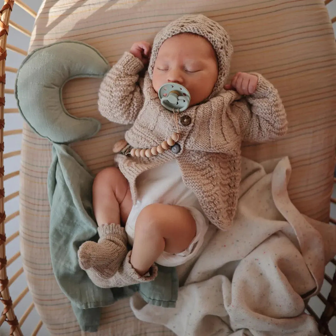 Mushie Lovey Blanket Moon TRADEWINDS - 100% organic cotton