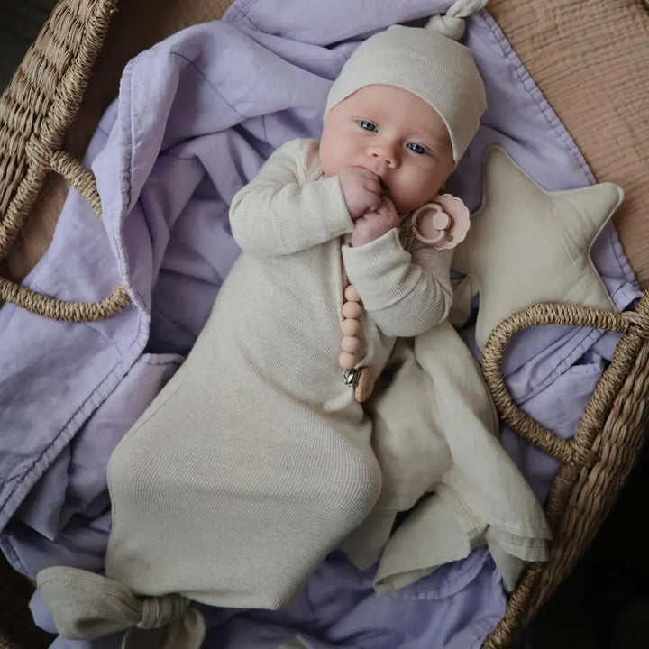 Mushie Lovey Blanket Star NATURAL - 100% organic cotton