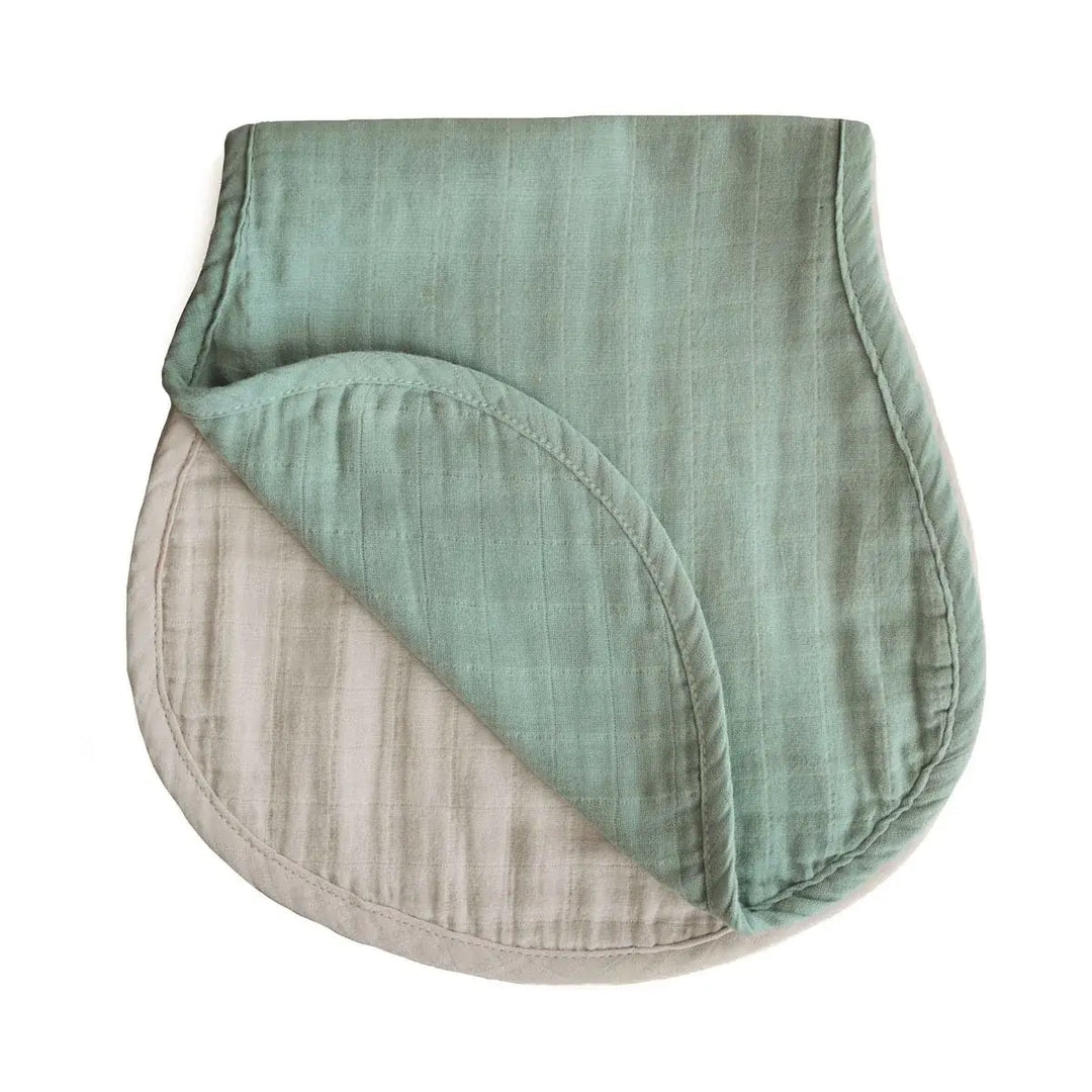 Mushie Burp Cloths GREEN and FOG