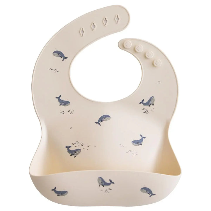 Mushie Silicone Bib WHALES