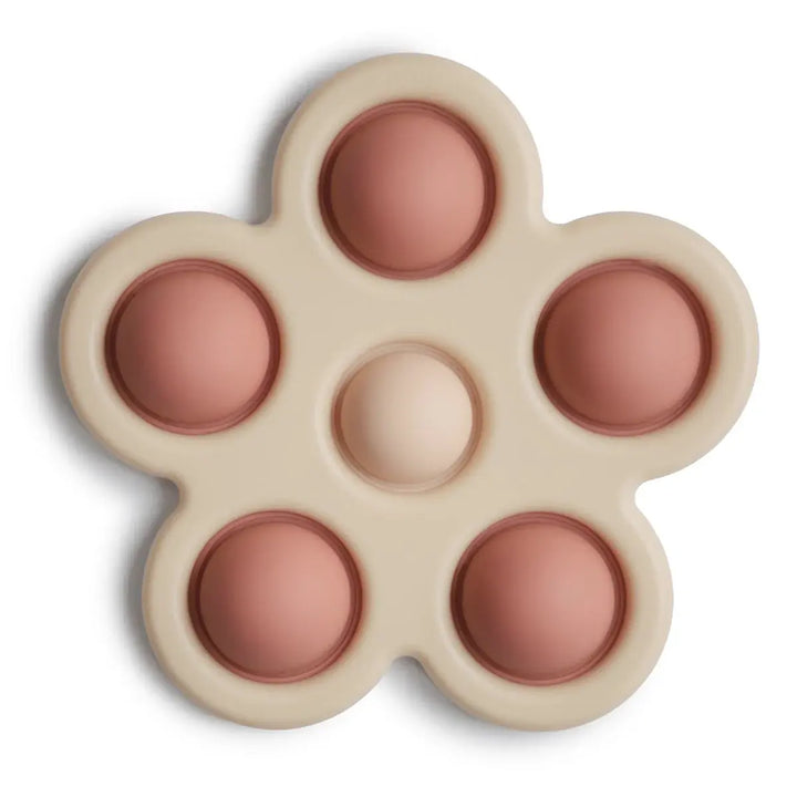 Mushie Flower Press Toy ROSE/BLUSH/SHIFTING SAND