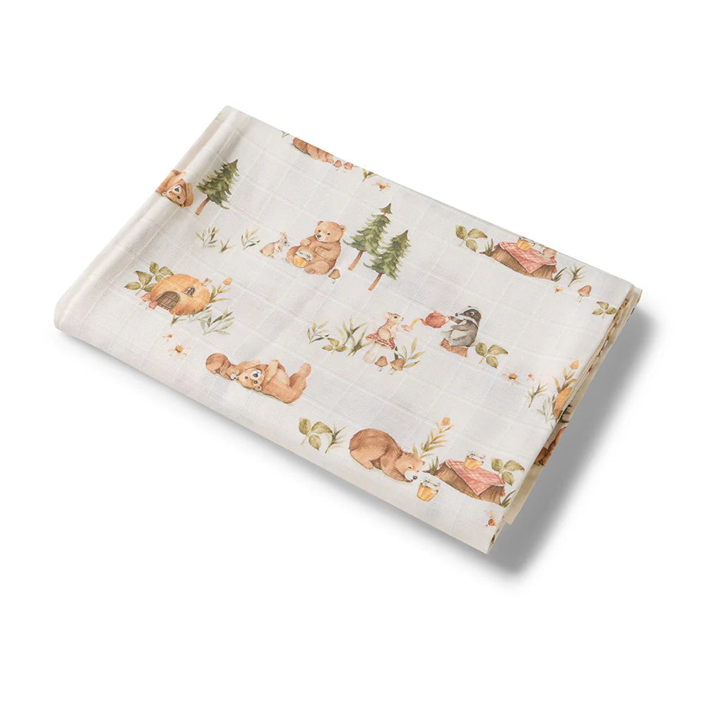 Organic Muslin Wrap - Bears