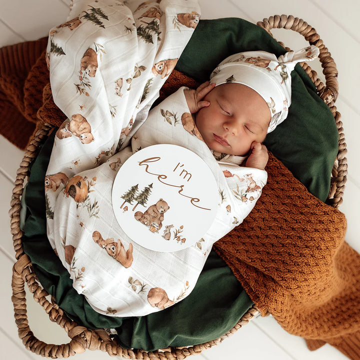Organic Muslin Wrap - Bears