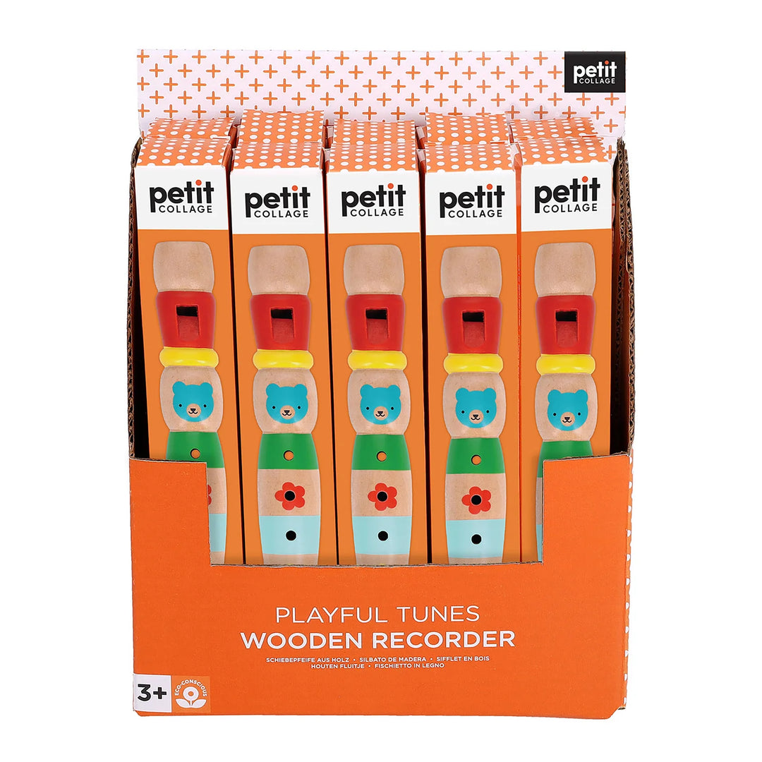 Petit Collage Playful Tunes Wooden Recorder (Multi-Coloured)