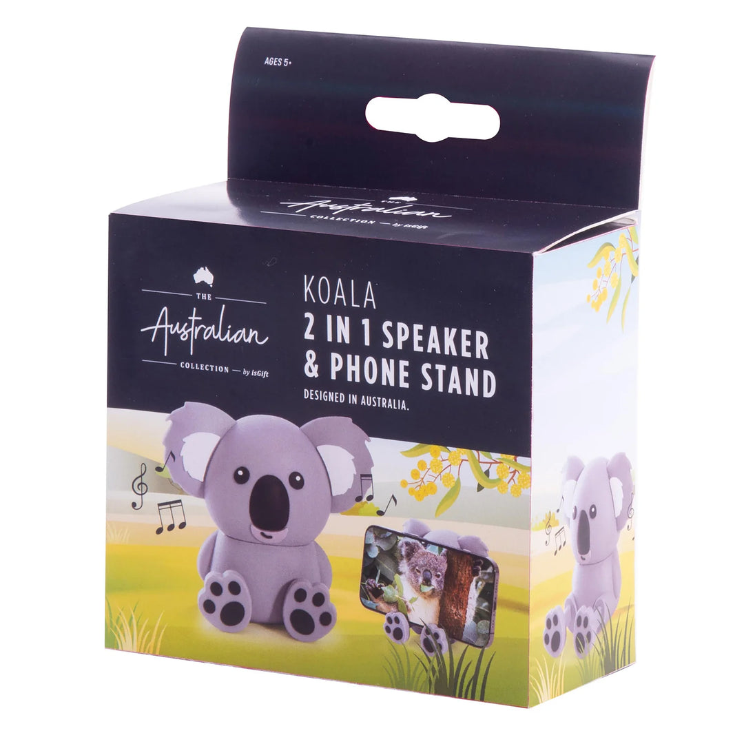 The Australian Collection Koala 2 in 1 Speaker & Phone Stand Grey
