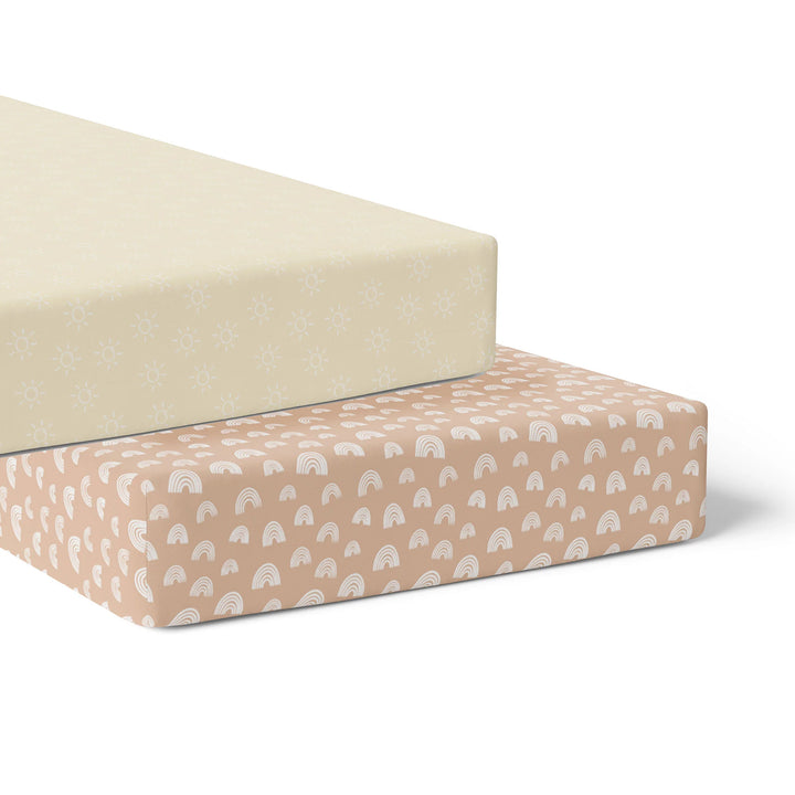 Bubba Blue Nordic 2pk Jersey Cot Fitted Sheets Vanilla/Latte