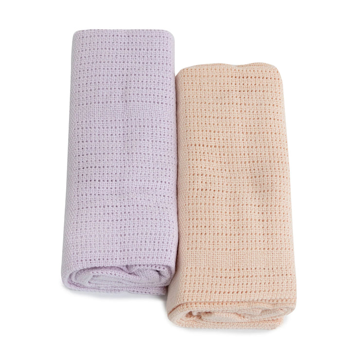 Bubba Blue Nordic 2pk Cellular Blanket Peach/Lilac