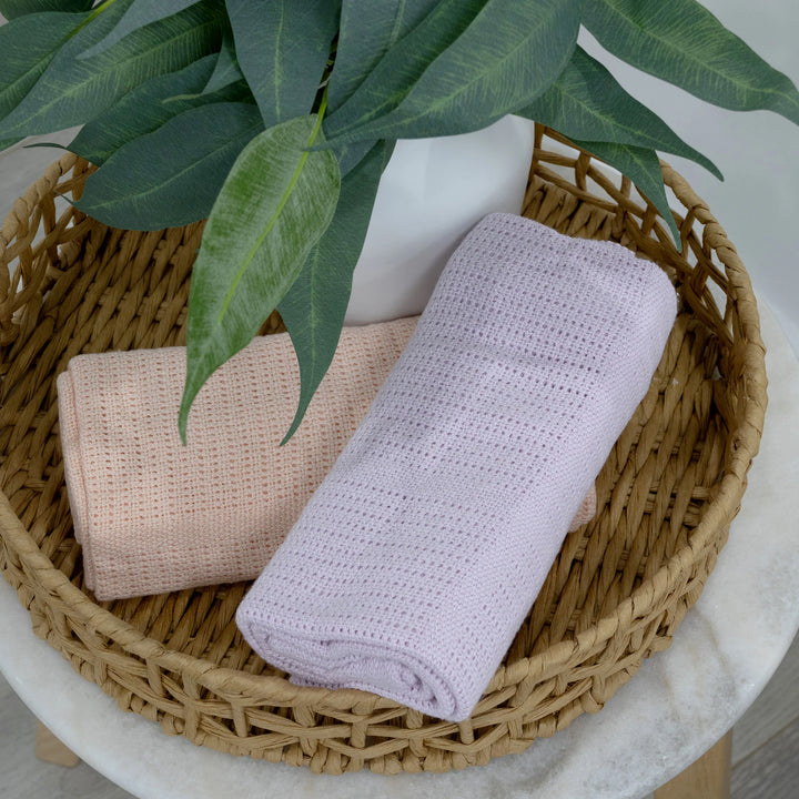 Bubba Blue Nordic 2pk Cellular Blanket Peach/Lilac