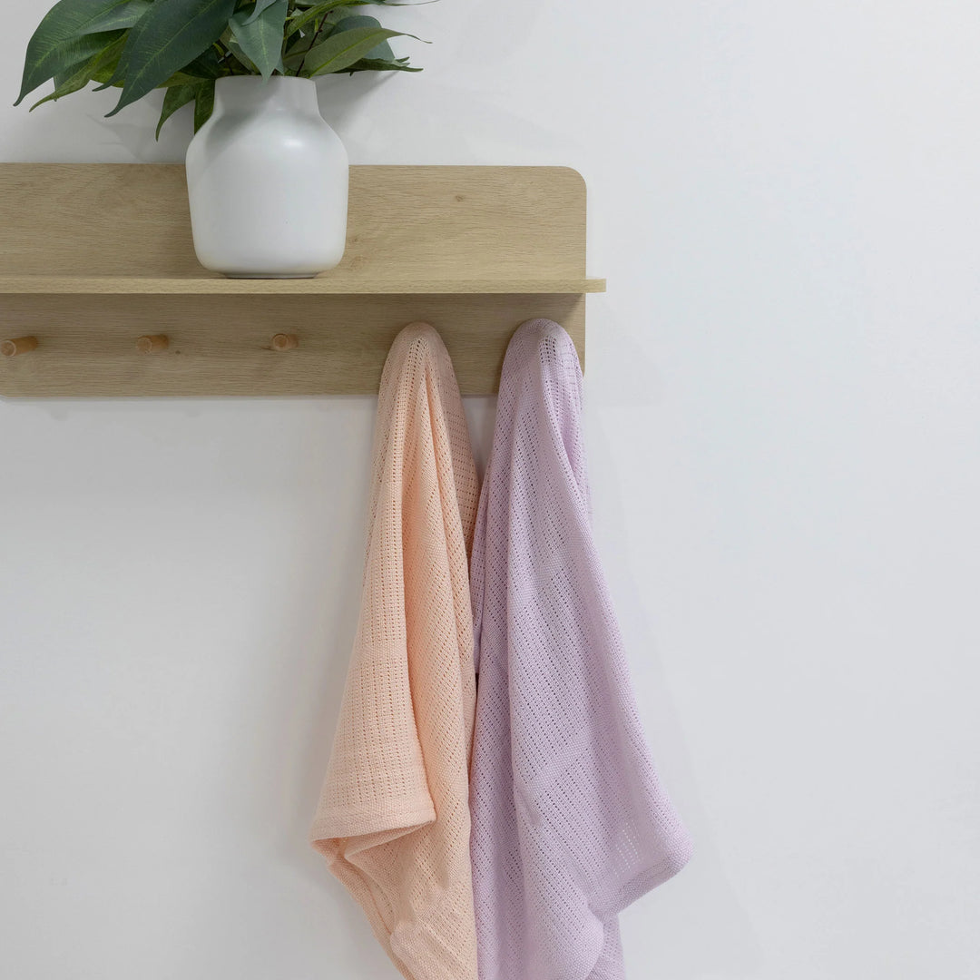 Bubba Blue Nordic 2pk Cellular Blanket Peach/Lilac