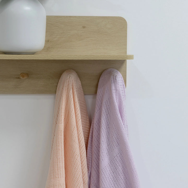 Bubba Blue Nordic 2pk Cellular Blanket Peach/Lilac